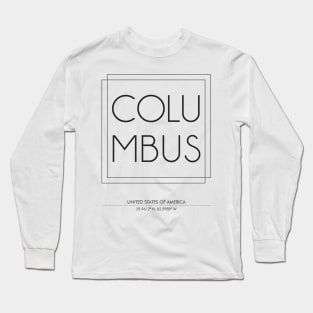 Columbus City Minimal Typography 2 Long Sleeve T-Shirt